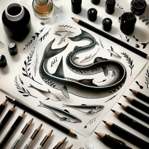 sea-creatures-surrealism-symbolic-motifs-for-spine – tattoo design ideas free ai generated – Gallery: water-animals-inkby-ai