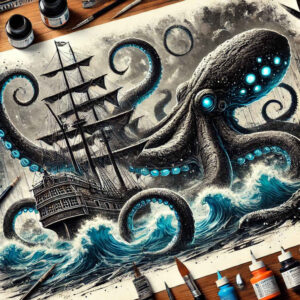 water-tattoo-motifs-neotraditional-layered-fill-for-lower-thigh – tattoo design ideas free ai generated – Gallery: water-animals-inkby-ai