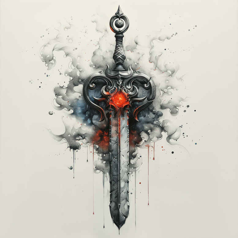 weapons tattoo design ideas Realism natural contours tattoo blade for hip