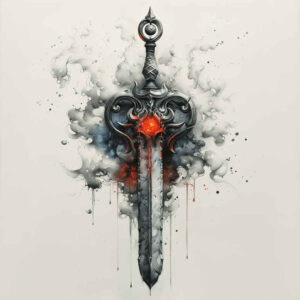 ancient-weapons-delicate-arcs-for-back – tattoo design ideas free ai generated – Gallery: weapons-inkby-ai