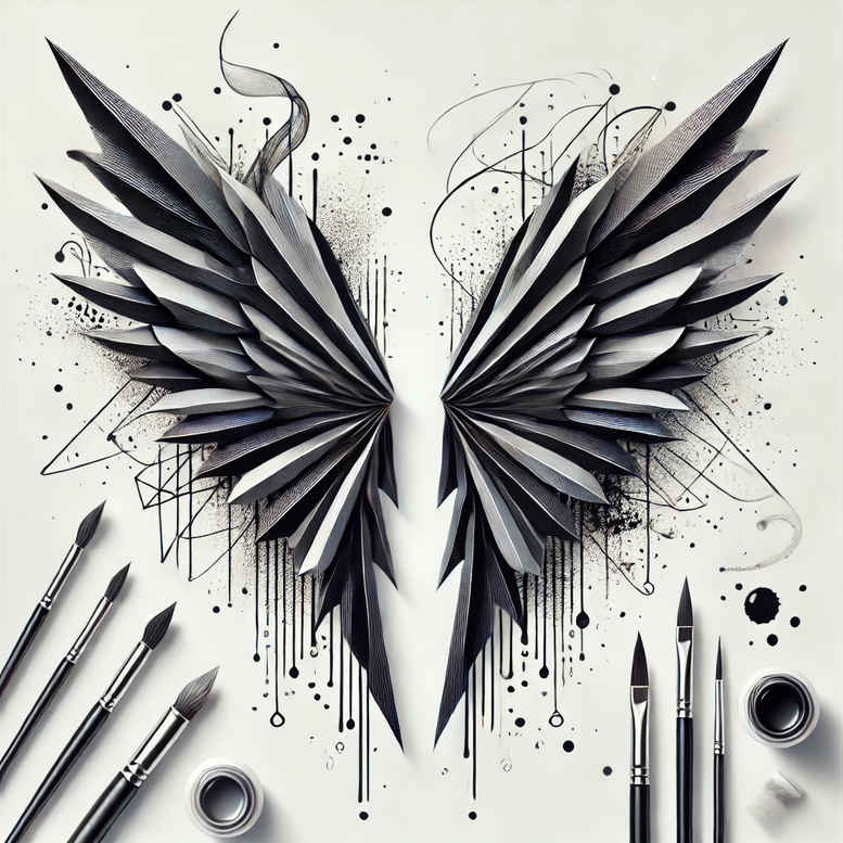 wings tattoo design ideas vibrant palette air tattoo embodying determination