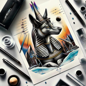 anubis-black-jackal-skin-realism-for-fingers – tattoo design ideas free ai generated – Gallery: anubis-inkby-ai