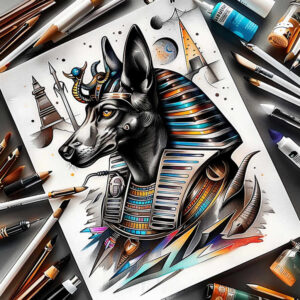anubis tattoo design ideas Realism lifelike eyes guardian for toe