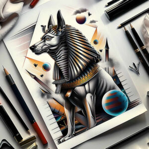 anubis tattoo design ideas decorative elements jackal for biceps