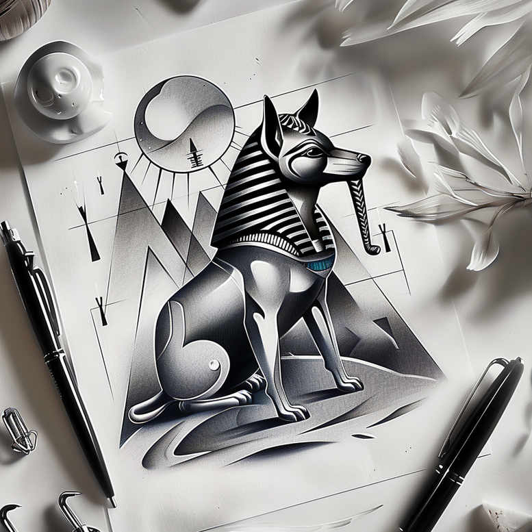 anubis tattoo design ideas contoured forms spiritual guide for upper chest