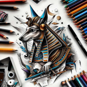 anubis tattoo design ideas Surrealism mystical underworld for arm