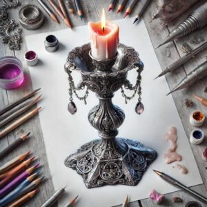prayer-candle-reflective-light-for-side – tattoo design ideas free ai generated – Gallery: candles-inkby-ai
