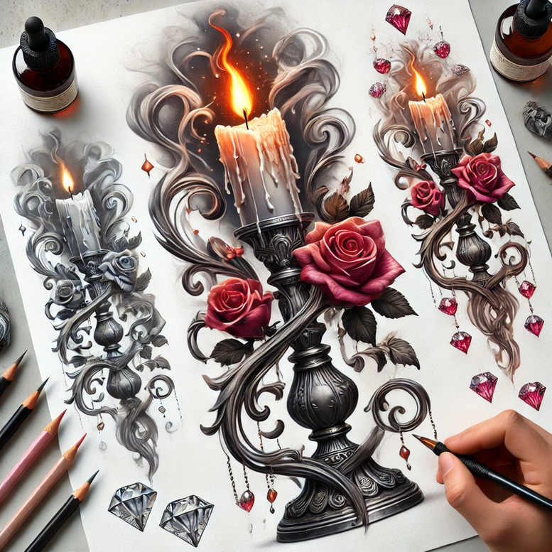 candlelight-glow-balanced-light-for-inner-arm – tattoo design ideas free ai generated – Gallery: candles-inkby-ai