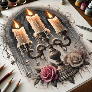 candles tattoo design ideas vibrant palette flickering shadows for fingers