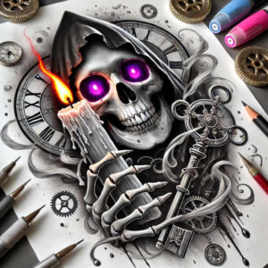 candles tattoo design ideas elaborate flowing wax for full back