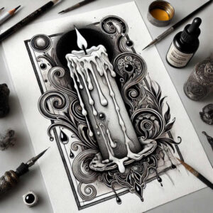 candles tattoo design ideas classic motifs glowing embers for upper shoulder