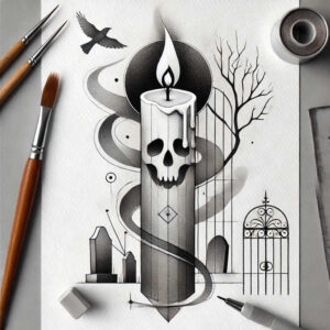 candles tattoo design ideas volume effect mystical ambiance shows courage