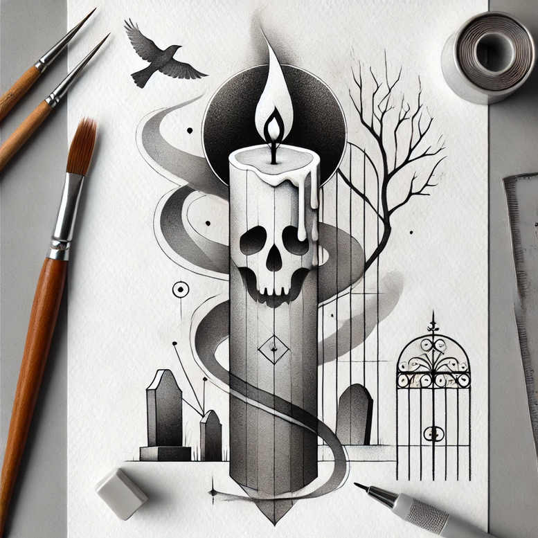 candles tattoo design ideas volume effect mystical ambiance shows courage