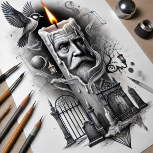 candles tattoo design ideas Realism depth realism natural flame for lower arm