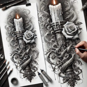 candles tattoo design ideas low-key natural warmth for palm