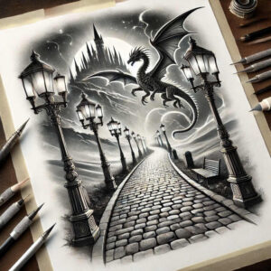 castle-defense-torment-glass-effect – tattoo design ideas free ai generated – Gallery: castles-inkby-ai