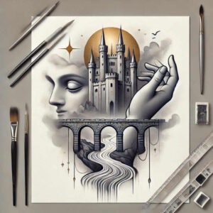 fortress-ruin-crisp-detail – tattoo design ideas free ai generated – Gallery: castles-inkby-ai