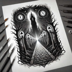 knights-castle-claw-marks-realistic-shadowing – tattoo design ideas free ai generated – Gallery: castles-inkby-ai