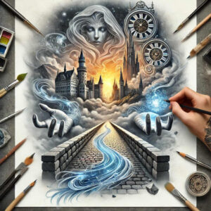 legendary-castle-grotesque-inner-glow – tattoo design ideas free ai generated – Gallery: castles-inkby-ai