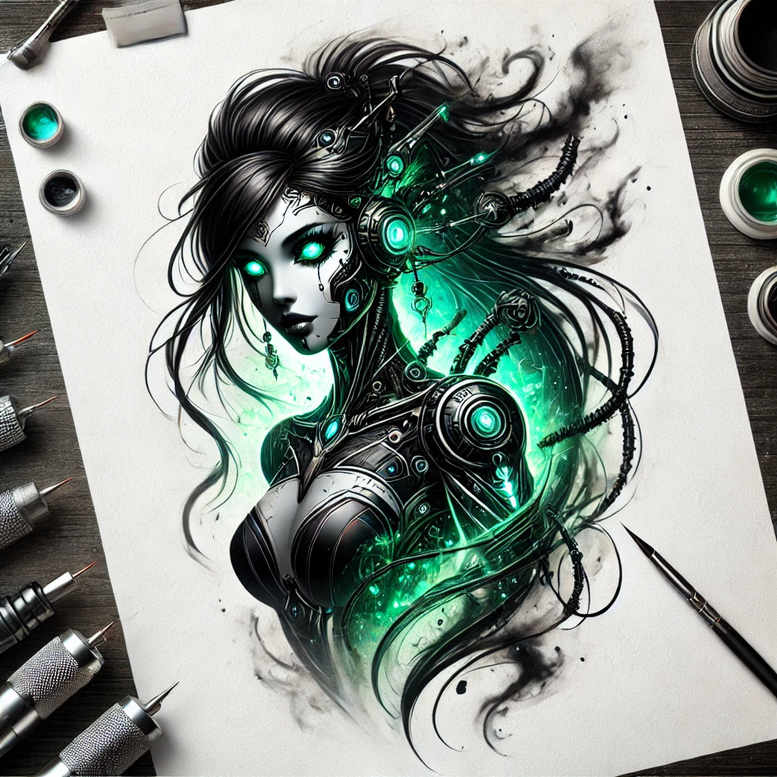 symbolic-figure-ultra-sharp-pinprick – tattoo design ideas free ai generated – Gallery: characters-inkby-ai