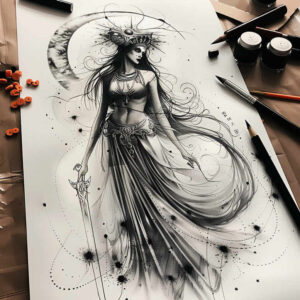 fantasy-figure-depth-realism-uncluttered – tattoo design ideas free ai generated – Gallery: characters-inkby-ai