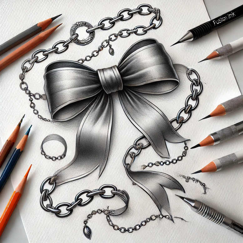 delicate-bow-uncluttered-for-calf – tattoo design ideas free ai generated – Gallery: cockades-inkby-ai