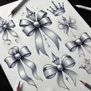 wrist-bow-minimal-texture-for-nape – tattoo design ideas free ai generated – Gallery: cockades-inkby-ai