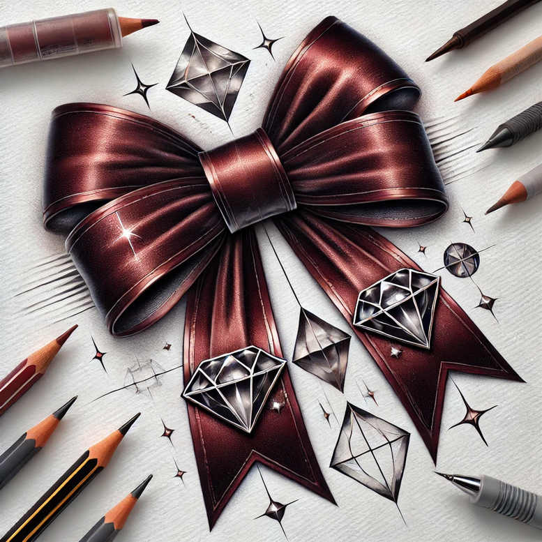 3d-bow-micro-line-for-shoulder-blade – tattoo design ideas free ai generated – Gallery: cockades-inkby-ai