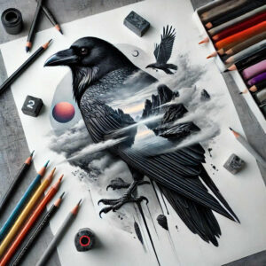 raven-shadow-natural-luminosity-for-biceps – tattoo design ideas free ai generated – Gallery: crows-and-ravens-inkby-ai
