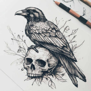 raven-and-fire-emotional-depth-for-side-torso – tattoo design ideas free ai generated – Gallery: crows-and-ravens-inkby-ai