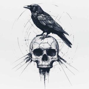 raven-omen-natural-color-palette-for-calf – tattoo design ideas free ai generated – Gallery: crows-and-ravens-inkby-ai