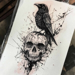 raven-tattoo-realistic-structure-for-full-back – tattoo design ideas free ai generated – Gallery: crows-and-ravens-inkby-ai