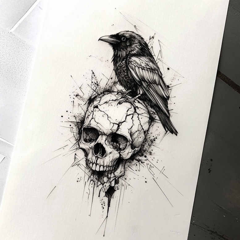 crows-and-ravens tattoo design ideas classic motifs feather patterns for ribs