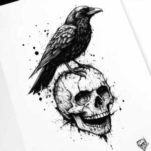 crows-and-ravens tattoo design ideas enhanced color folklore for outer arm