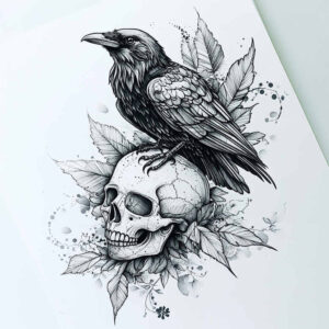 crows-and-ravens tattoo design ideas structured design symbolic for lower back