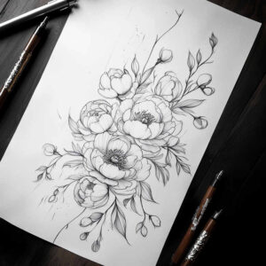 ethereal-form – tattoo design ideas free ai generated – symbol-mark – for-biceps – Gallery: delicate-flowers-inkby-ai