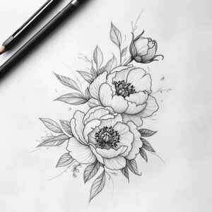 floral-accents – tattoo design ideas free ai generated – elegant – for-side-torso – Gallery: delicate-flowers-inkby-ai