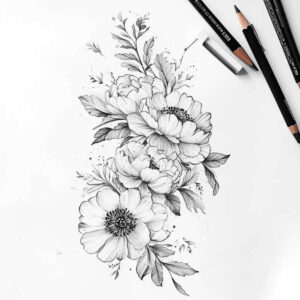 floral-form – tattoo design ideas free ai generated – precise – for-biceps – Gallery: delicate-flowers-inkby-ai