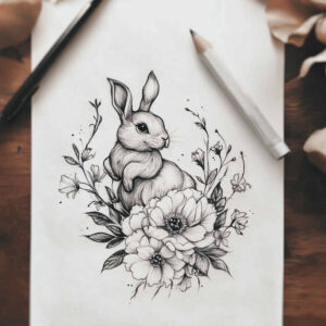 floral-shadow – tattoo design ideas free ai generated – pristine – for-upper-back – Gallery: delicate-flowers-inkby-ai