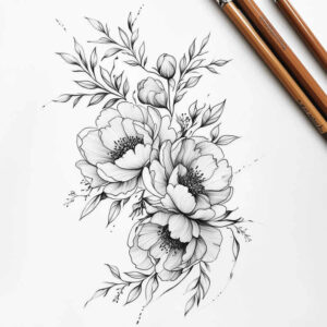 floral-symbol – tattoo design ideas free ai generated – point-minimal – for-forearm – Gallery: delicate-flowers-inkby-ai