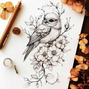 flower-symbolism – tattoo design ideas free ai generated – dotwork – for-hand – Gallery: delicate-flowers-inkby-ai
