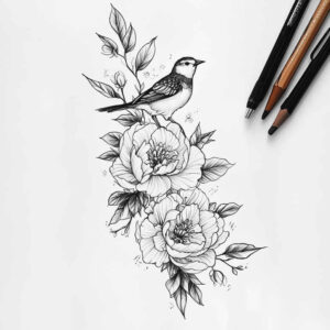 minimalist-design – tattoo design ideas free ai generated – micro-line – for-inner-arm – Gallery: delicate-flowers-inkby-ai