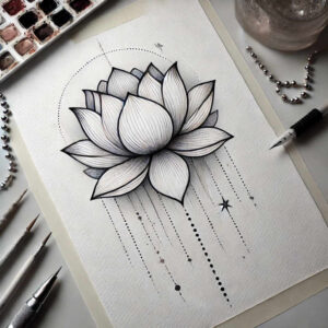 minimalist-design – tattoo design ideas free ai generated – simple-dot – for-forearm – Gallery: delicate-flowers-inkby-ai