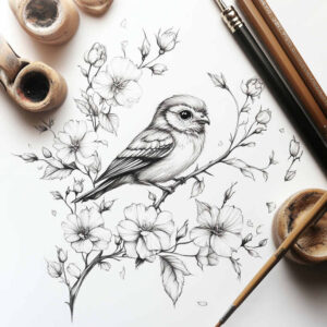 minimalist-shading – tattoo design ideas free ai generated – understated – for-calf – Gallery: delicate-flowers-inkby-ai