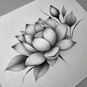 minimalist-tattoo – tattoo design ideas free ai generated – open-space – for-side – Gallery: delicate-flowers-inkby-ai