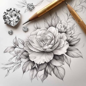 organic-line – tattoo design ideas free ai generated – dainty – for-collarbone – Gallery: delicate-flowers-inkby-ai