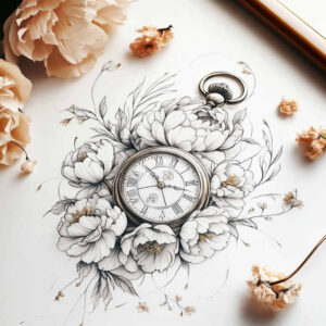 soft-shading – tattoo design ideas free ai generated – no-background – for-upper-arm – Gallery: delicate-flowers-inkby-ai