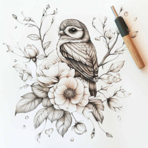 soft-transitions – tattoo design ideas free ai generated – compact – for-ankle – Gallery: delicate-flowers-inkby-ai