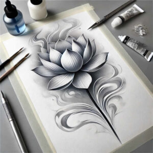 soft-transitions – tattoo design ideas free ai generated – thin-line – for-abdomen – Gallery: delicate-flowers-inkby-ai