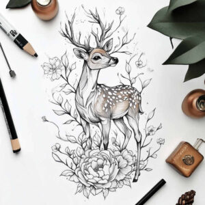 subtle-detail – tattoo design ideas free ai generated – quiet – for-side-torso – Gallery: delicate-flowers-inkby-ai